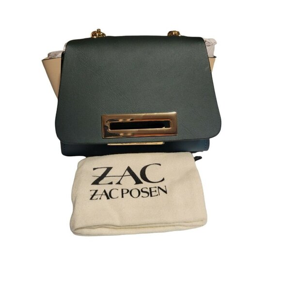 NEW Zac Posen style ZP5980-446 Eartha Iconic Mini Chain Crossbody Green/cream - Picture 1 of 7
